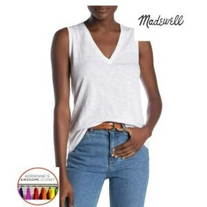 MADEWELL V-Neck Cotton Tank , SZ XXL